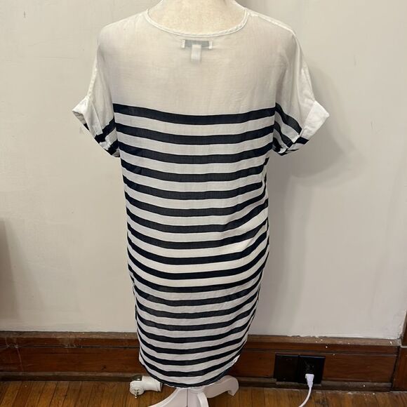 J Crew navy white striped sheer cotton cover up Size XXS EUC - Picture 5 of 9